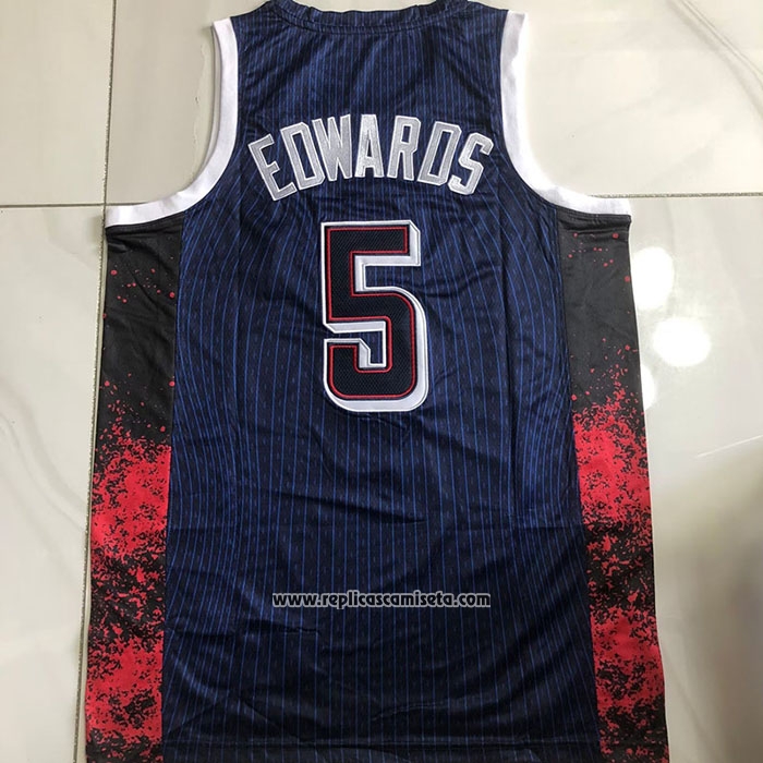 Camiseta USA 2024 Anthony Edwards #5 Juegos Olimpicos Azul